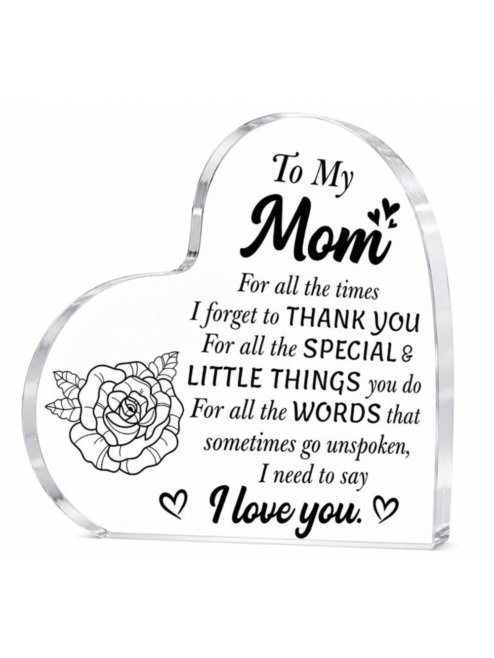 Mom's 2D Flat Heart Shelf Decor